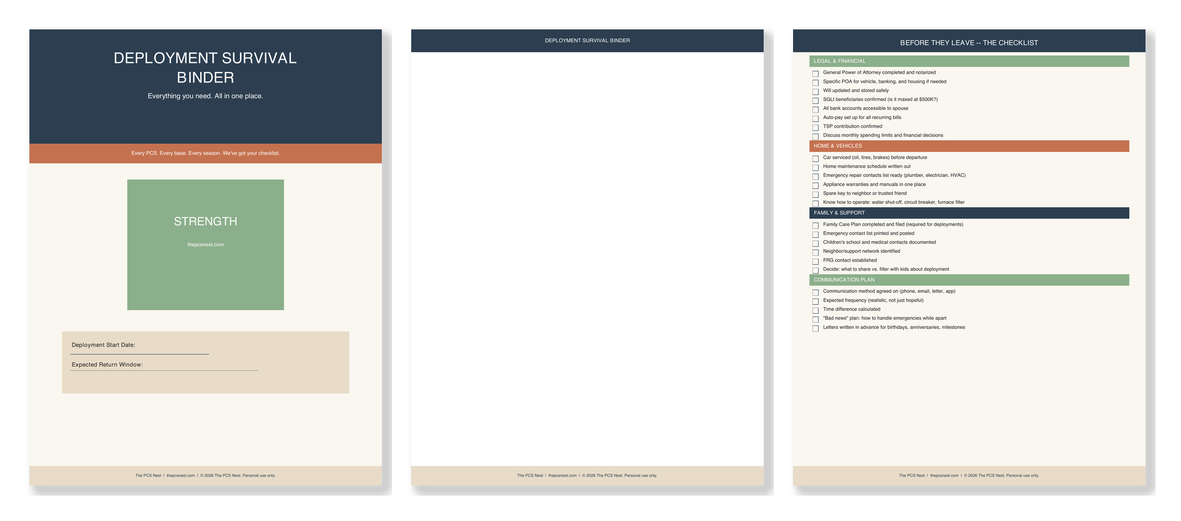 Deployment Binder